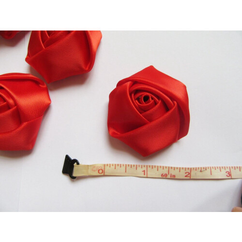 Συσκευασία 20 τεμαχίων: Satin4d Rose 5cm Craft Wedding Bride-Red 2