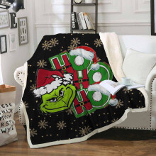 Couverture Grinch douce et anti-boulochage, imprimée en une seule pièce, en matière de haute qualité pour un confort exceptionnel