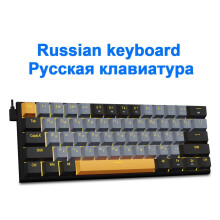 Z11USB Mechanisch Gaming Bedraad Toetsenbord Rode Schakelaars 61 Toetsen Gamer Russisch Braziliaans Portugees voor Computer PC Laptop