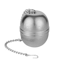 Boule à thé en acier inoxydable 304 avec crochet et passoire allongée, compatible avec les chaînes à thé, maille en acier pour épices, cuisine