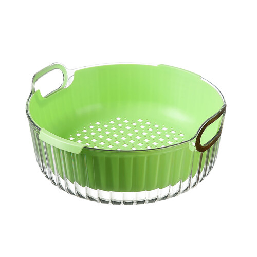 Jacenvly Fall Home Decor, Διπλό Καλάθι Αποστράγγισης για Νιπτήρα Λαχανικών, Πηχτό Πιάτο με 2