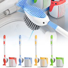 Ensemble brosse de toilette de Noël Grinch Jacenvly, fixation murale avec couvercle, brosse de nettoyage flexible compatible avec la décoration de