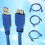 Καλώδιο SUSUchens Blue SuperSpeed USB3.0 τύπου A αρσενικό σε Micro B αρσενικό 0.5m1m1.8m1M 3