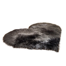 Tapis Gheawn Carpet, tapis imitation peau de mouton en laine, antidérapant, pour chambre à coucher (noir)