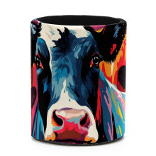 Porte-stylo élégant et compact, organiseur de bureau pour maquillage et matériel artistique, motif vache.