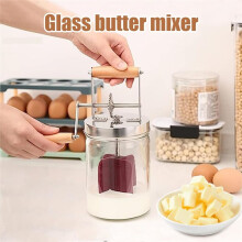 Buttermaschine 1500 Ml, Manuell, mit Handkurbel, Breite Öffnung, für Cremige, Hausgemachte Butter, Waschbar