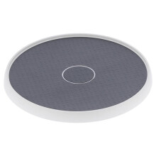 Organisateur de Plateau Tournant à 2 Niveaux, Étagère Rotative Réglable, Gris et Blanc - Plastique Durable, Rangement de Cuisine Peu Encombrant