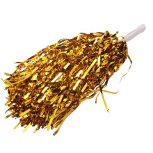 72 Stuks Cheerleading Pom Poms Metallic Folie Cheer Pom Poms met Plastic Handvat voor Volwassenen Kids Cheerleaders Party Geel