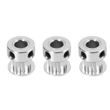3X Aluminium GT2 16 Denti 6mm Bore Timing Belt Puleggia Flangia Ruota Sincrona per Stampante 3D