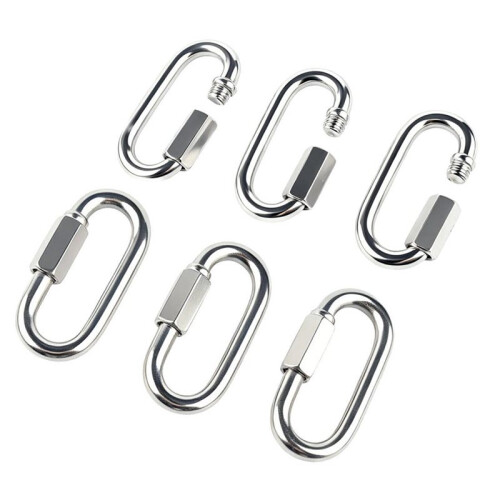 Pacote com 6 Elos Rápidos de Corrente de Aço Inoxidável de 3 Polegadas - Conector de Corrente M8 em Aço Inoxidável 304