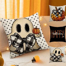 Poszewka na poduszkę Jacenvly Halloween 17,71" x 17,71" Poszewka na poduszkę Ghost Throw Pillow Case do dekoracji domu, dekoracja świąteczna, 1
