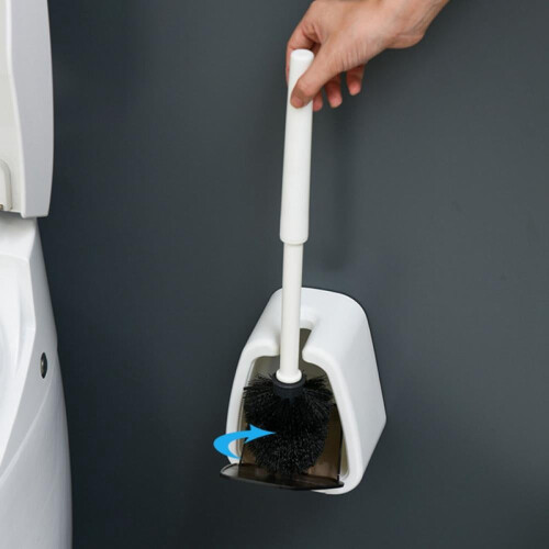 Scopino per WC con supporto, set di scope per WC da parete per il bagno 2
