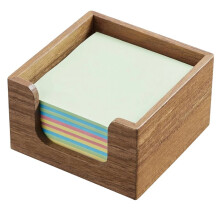Porte-Notes Adhésifs en Bois, Distributeur de Post-It 3x3, Organiseur de Mémos en Bois Naturel pour Bureaux, Maison et École
