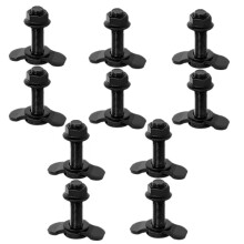 10 Pièces de Fixations à Écrou Fileté à Double Ergot pour Rail en L 3/8-24 45 mm pour Plateau de Chargement de Remorque/Camion