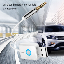 Cuibheoir USB go 3.5mm atá comhoiriúnach le Bluetooth ó SUSUchens, Nasc Stable5.0, Cábla Earraigh, Frith-Thrasnú, Micreafón Tógtha isteach