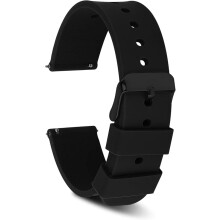 Silikon-Uhrenarmband, wasserdichtes Ersatzarmband aus weichem Gummi mit Schnellverschluss und Edelstahlschließe, 20 mm breit, für Smartwatches und