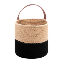 Wall Hanging Cotton Rope Basket with Handle Storage Bins,Woven Basket Organizer for Flower Plants,Toys(S)