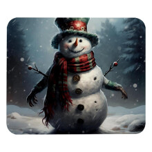 Kerst sneeuwpop retro L muismat met antislip rubberen onderkant, vierkant ontwerp voor school, kantoor en thuis (8,3'' x 9,8'')