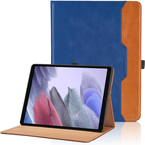 Capa compatível com Samsung Galaxy Tab A7 Lite 8.7 polegadas 2021 - [Alça de mão] Suporte de visualização multiângulo em couro PU com aba