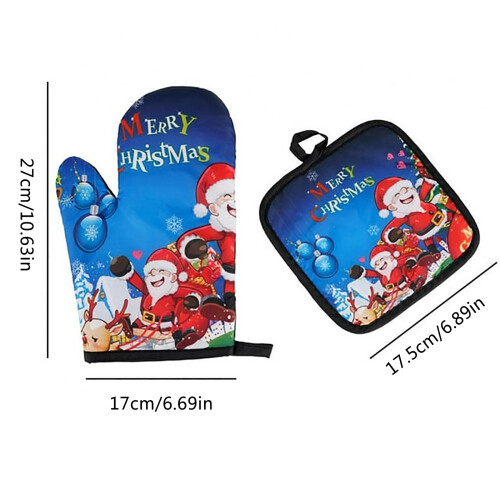 Winysin Χριστουγεννιάτικες θήκες για φούρνο Santa σετ γαντιών φούρνου θερμότητας για 2