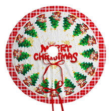 Jupe de sapin de Noël 120 cm, compatible avec les sapins fins, décoration de Noël en toile de jute à carreaux Buffalo double face, style