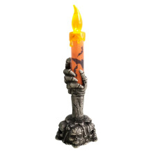 Poaug Clearance1Pack Lampada a candelabro a forma di mano scheletrica, compatibile con le decorazioni di Halloween, candela senza fiamma per