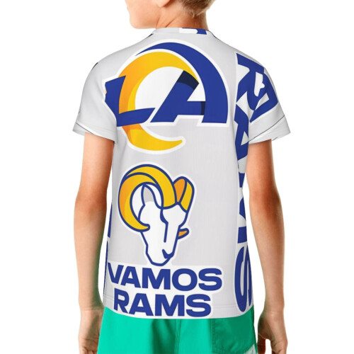 Μπλούζα L.A_ Rams Youth με κοντό μανίκι και φαρδύ μπλουζάκι για αγόρια και κορίτσια με 1