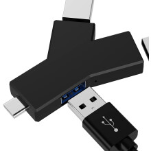 Distribuidor USB C de 3 puertos, mini concentrador USB, concentrador de datos USB 3.0 compacto y portátil de alta velocidad de 3 puertos, adecuado