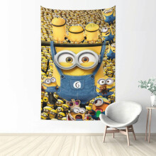 Minions gobelin, nagyméretű fali dekoráció nappaliba, hálószobába, kollégiumi szobába, poszterek, hátterek otthoni dekorációként