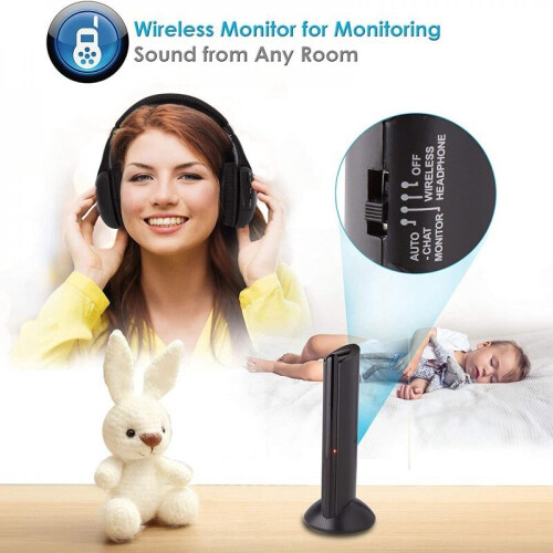 Ασύρματα ακουστικά συμβατά με Bluetooth με μικρόφωνο για το σπίτι, για παρακολούθηση 1