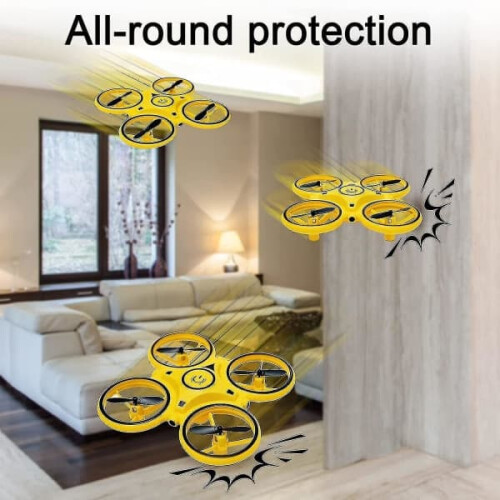 Minidrone til børn, bevægelsesstyring, håndstyrede droner med sensor, indendørs drone til børn blå 1