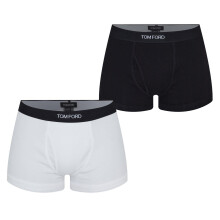 (XS, Black/White) Tom Ford Mens Logo Boxer Shorts (Pack of 2)
