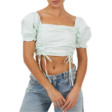 (12 UK, Mint) Brave Soul Womens/Ladies Puff Sleeve Crop Top