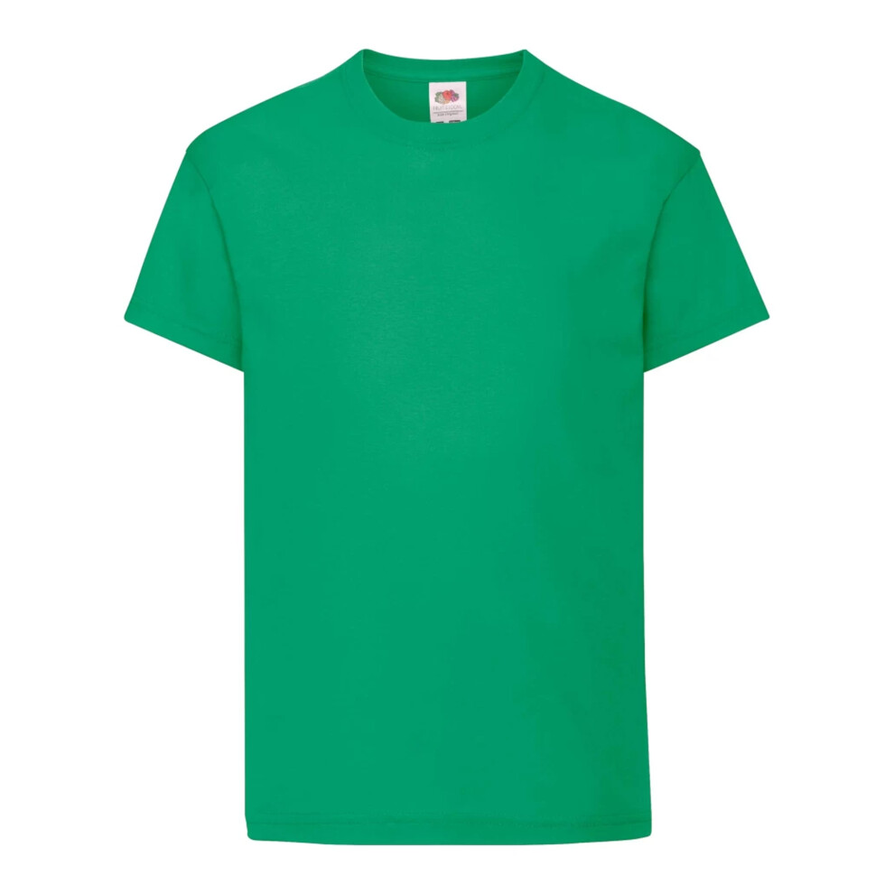 Fruit Of The Loom (7-8 Years, Kelly Green) Childrens/Kids Original Cotton T-Shirt