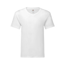 (L, White) Fruit Of The Loom Mens Iconic 150 V Neck T-Shirt