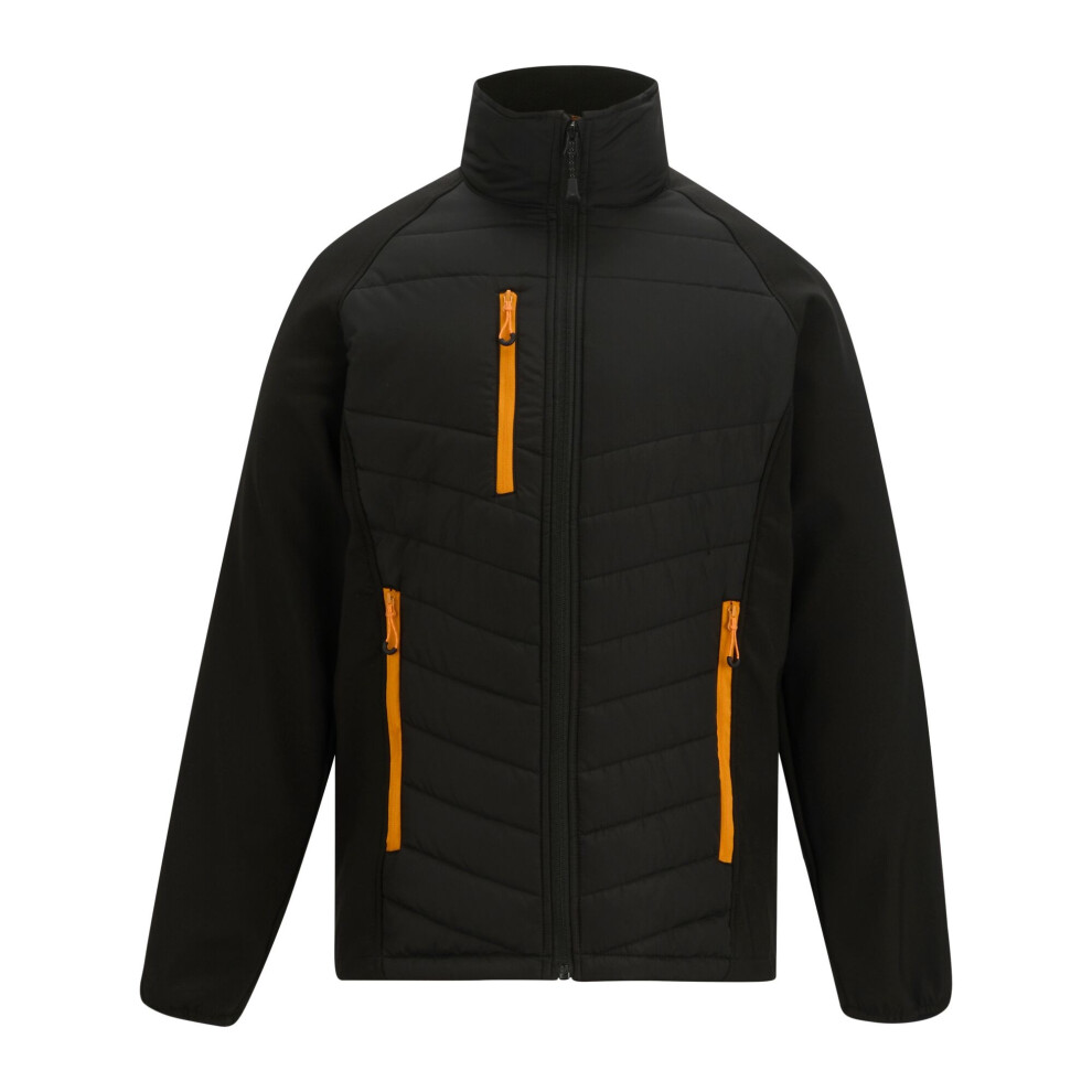 Regatta (S, Black/Orange Pop) Mens Full Zip Padded Jacket
