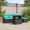 VidaXL vidaXL Gartensofa-set 6 stk. Schwarz und Blau Poly-Rattan 1