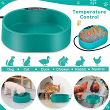 Large Heated Water Bowl for Outdoor Cats Dogs Drinking Bowl Pet Heating Bowl Pet Dishes for Chicken Dogs S Kitten EU