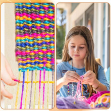20 Stück Anfänger-Webstühle Aus Holz, Gekerbte Webstühle, Korbflechtwerkzeuge für Kinder und Erwachsene, Kunsthandwerk