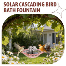 Fontaine Solaire Décorative D'Extérieur avec Abreuvoir pour Oiseaux, Attire les Oiseaux Sauvages dans Votre Jardin.