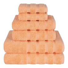 Serviette de Bain, Serviette à Mains et Serviette Carrée en Pur Coton Noir -Border, Douce, Absorbante et Résistante à la Décoloration. Orange