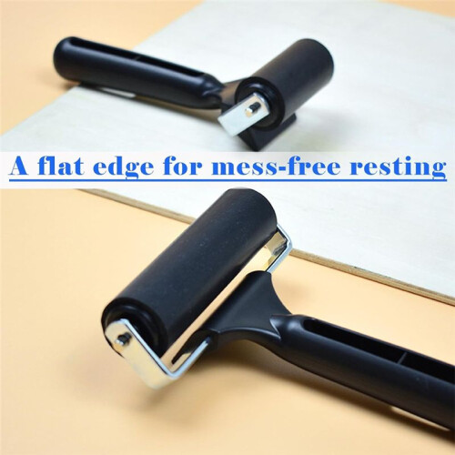 4 Pack Rubber Roller,Black Ink Roller Tool for Crafting Wallpapers Stamping Gluing Application