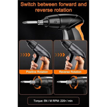 Electric Cordless Screwdriver,Portable Electric Drill Screwdrivers with 46 Drill Bits Set, Rechargeable Battery