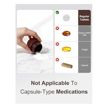 Pill Crusher Wh Pill Cutter and Storage Splitter Pills Tablets Vitamins Grind to Fine Powder for Small Large Pills Brown