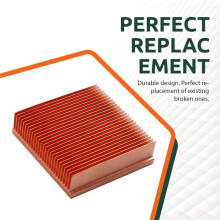 Dissipador de Calor de Cobre Puro de 40x40x11mm com Aletas de Corte, Ideal para Resfriamento de Chips Eletrônicos (CIs).