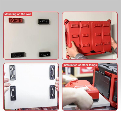 24Pack Mounting Feet for  Packout,for  Packout Accessories,Feet Mounting System with 48 Nails-Red 1
