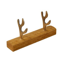 Porte-Stylo en Bois Massif, Rangement en Métal avec Corne de Cerf, Ornement de Bureau en Bois, Présentoir pour Stylos D'Étudiant, Support B