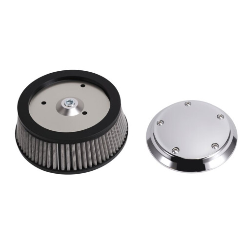 Chrome Air Cleaner Cover & 3-Hole & Gray Filter Element for  Dyna Softail Touring