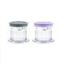 Lot de 2 Gobelets à Dessert avec Couvercles pour Sorbetière pour FastFreeze 5-en-1, Gris-Violet