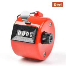 (Red)Contaconteggio manuale clicker numerico 4 cifre per laboratorio e uso ricerca